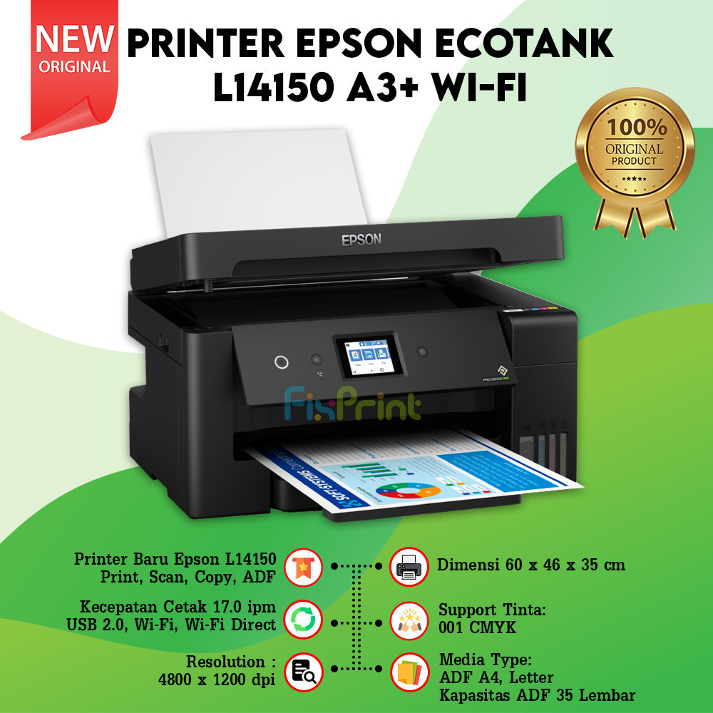 Printer Epson Ink Tank EcoTank L14150 A3+ WiFi Print Scan Copy Duplex