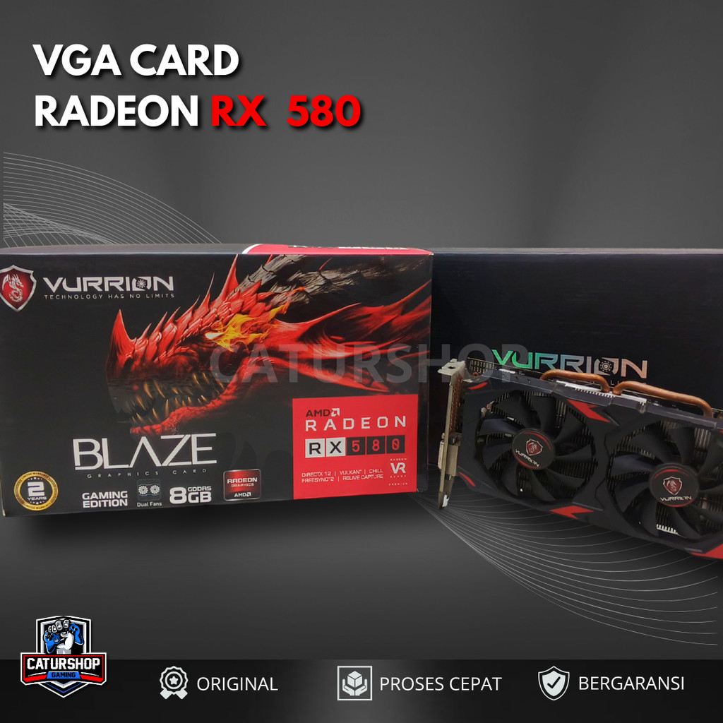 Vga Vurrion Blaze Radeon RX580 8GB / RX 580 8GB / RX-580 8GB VGA Mining 8GB 2048SP GDDR5 – Unit Rusa