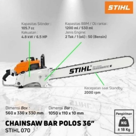 CHAINSAW 070 STIHL KOMPLIT SENSO 070 STIHL MESIN GERGAJI KAYU BESAR FULLSET 1 BAR 1 RANTAI GERGAJI B