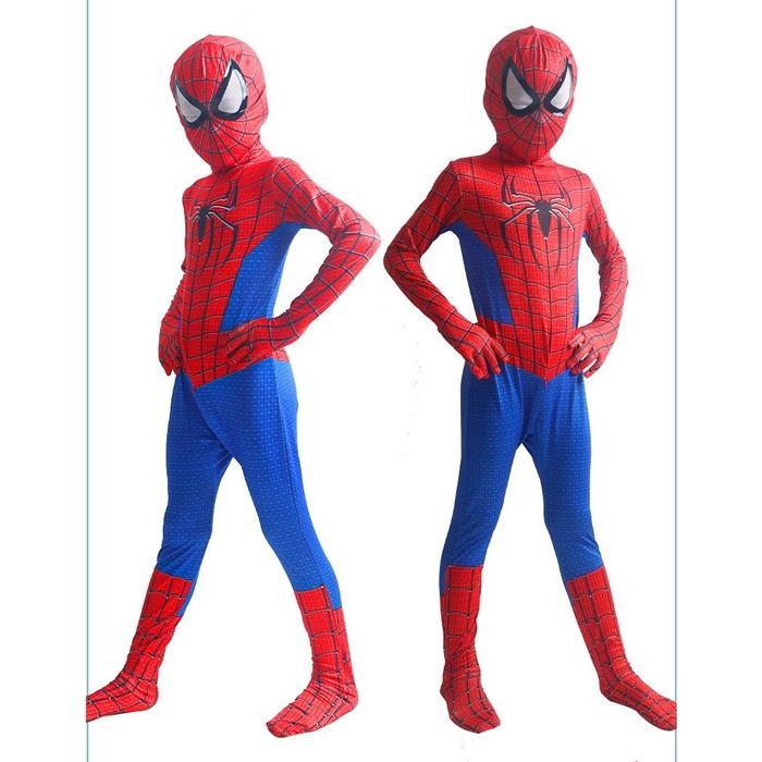 Spiderman Cosplay Party Kostum Fashion Anak Amazing Costume Anak Halloween Baju + Topeng - AMAZING, 