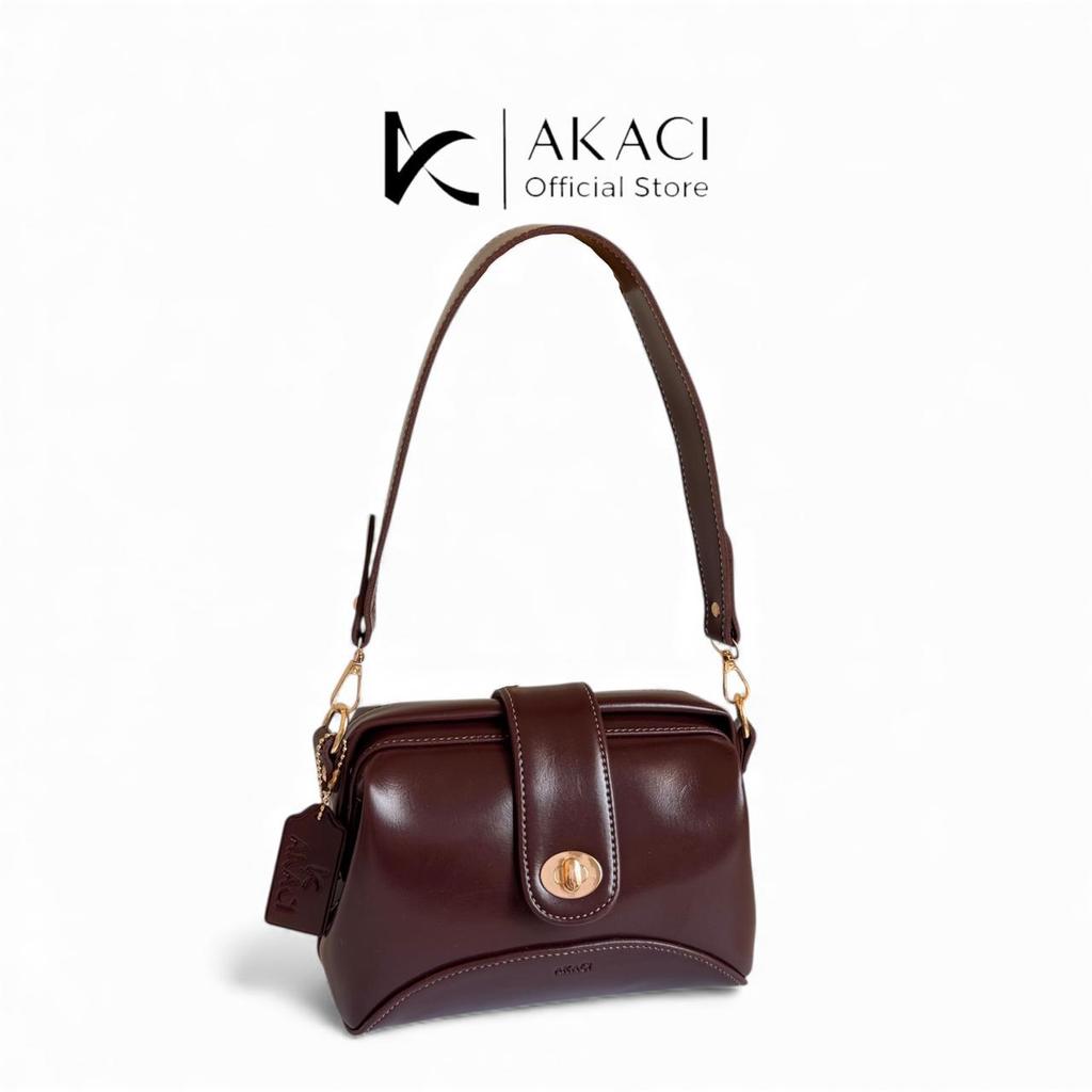BAGQUE-Tas selempang RAFFLES Akaci 10-8608 Bahan pecah seribu 2 ruang tas kerja kantor tas kondangan