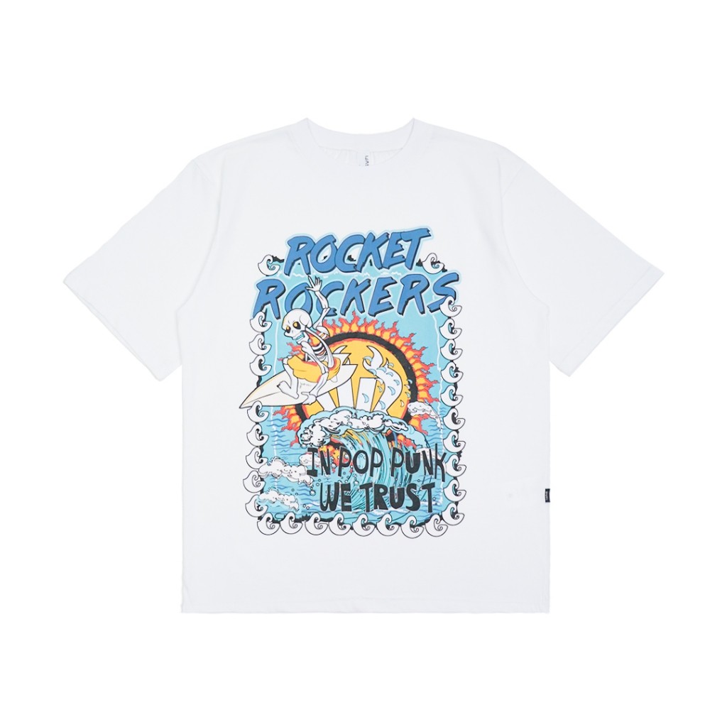 GVFI X Rocket Rockers T-Shirt Surf Rockers White