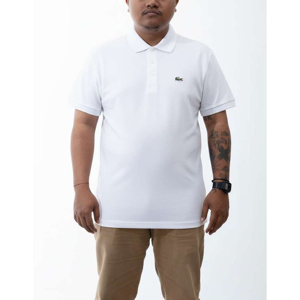 Kaos Oversize Lacoste Polo Shirt White Unisex Casual