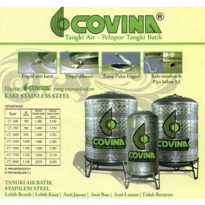 TANGKI AIR STAINLESS / TANDON COVINA 500 LITER - BK AIR PAM