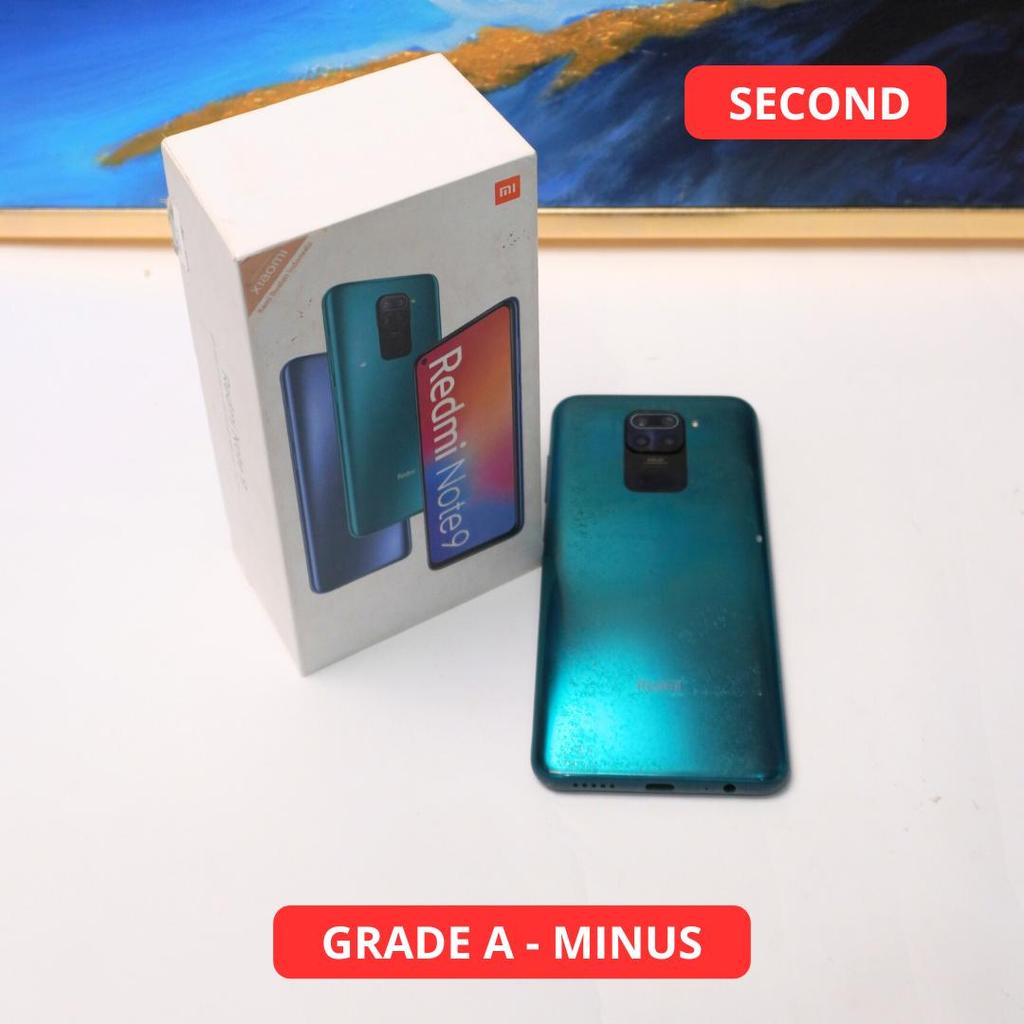 XIAOMI REDMI NOTE 9 4/64 GB GRADE A - MINUS HP SECOND ORIGINAL SINAR MUTIARA CELL