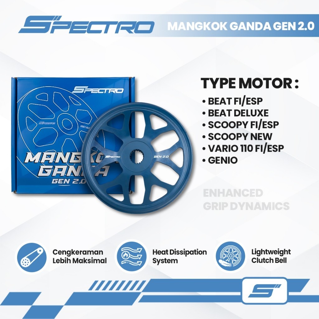 Mangkok Ganda Spectro Gen 2 Beat Fi ESP  Street Deluxe Scoopy New Vario 110 Genio Kartel Grit Surfac