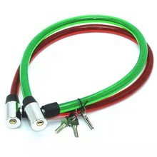 Kunci Gembok Sepeda Cable Lock Seling Baja Kombinasi Karet Transparan
