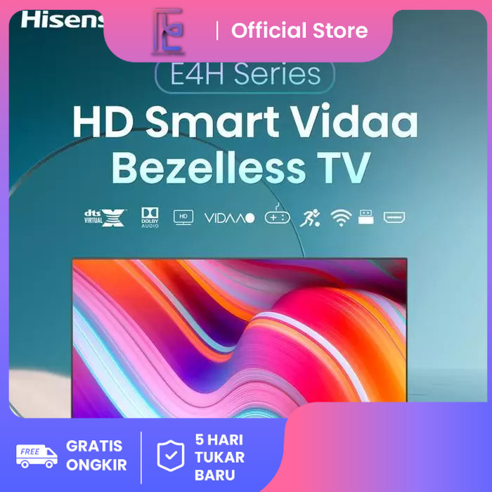 HISENSE Smart TV with VIDAA TV 32 INCH HD -32E4H