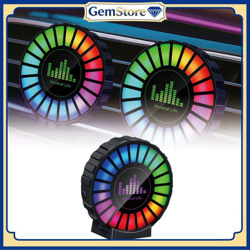 Car Audio Equalizer Lampu LED RGB 22 LED dengan Aromaterapi Parfum USB Power untuk Kabin Mobil