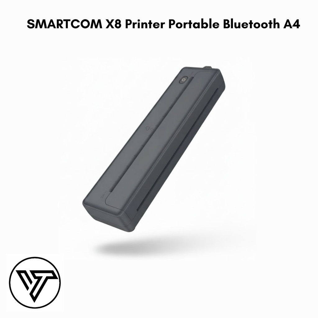 SMARTCOM X8 Printer Portable Bluetooth Thermal Printer A4 Wireless Inkless Printer - Black