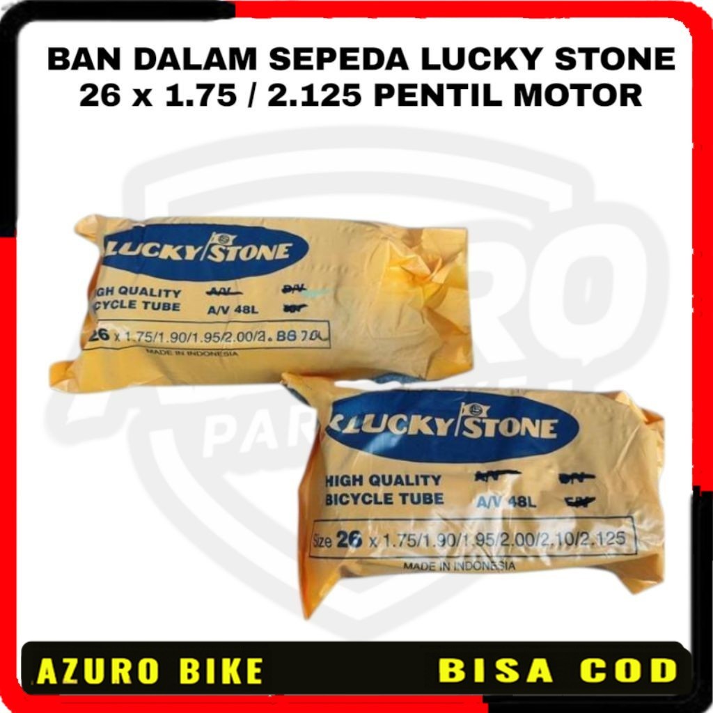 BAN DALAM SEPEDA LUCKY STONE 26 x 1.75 / 2.125 PENTIL MOTOR