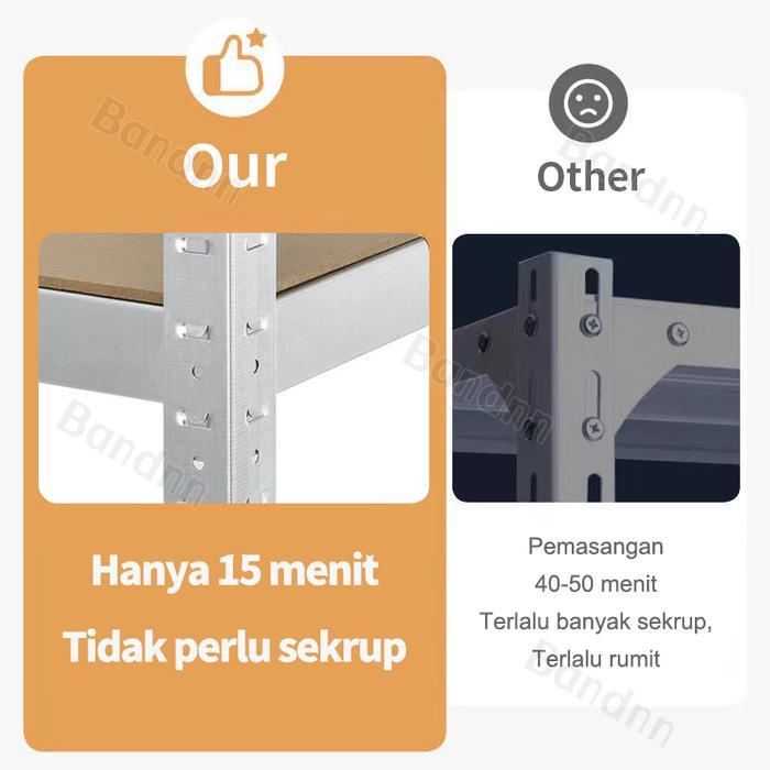 promo  -COD UPSEN Rak Kayu Penyimpanan Baja 5 Lapisan Rumah Tangga Besi Siku Anti Air dan Sudut Taha