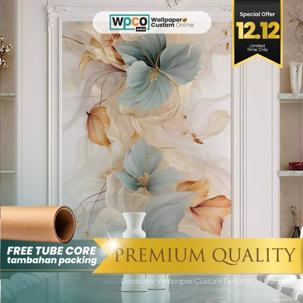 Stiker Dinding - Stiker Dinding Bunga 3D - Stiker Dinding Motif Bunga 3D - Stiker Dinding Gambar Bun