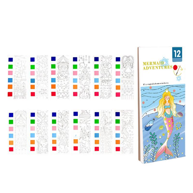 Watercolor Coloring Book Kids Creative Watercolor Coloring Book Cartoon Painting Book Cute Water Col