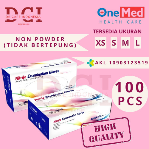 Sarung Tangan Nitrile Safeglove Isi 100 Pcs Handscoon Safeglove Sarung Tangan Safeglove Nitril