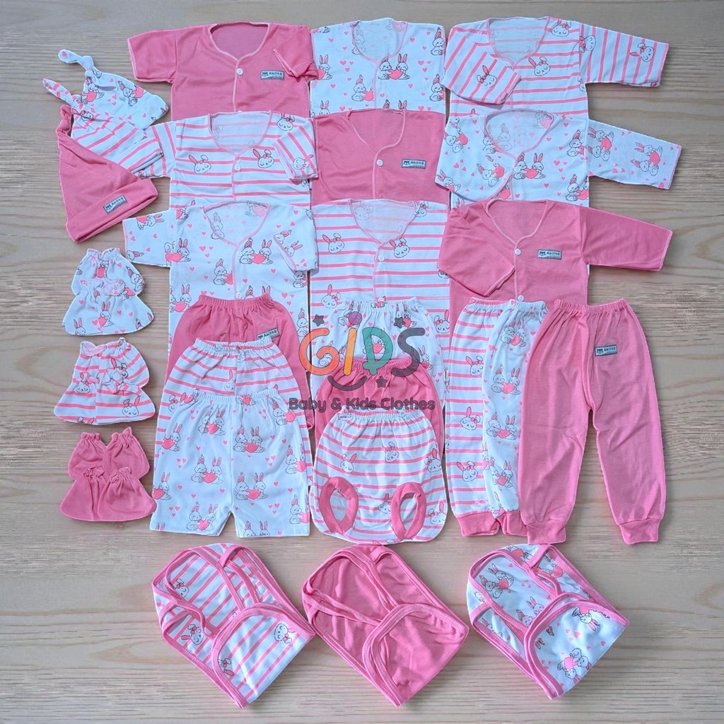 Gulden Kids 39 Pcs Paket Lahiran Baju Bayi Newborn 0-3 Bulan Perempuan Baju Celana Popok Topi