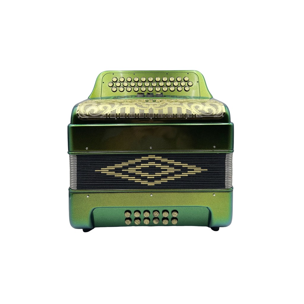 Professional OEM atonic Accoron 34Button 12Bass 3Register JB3412C Orange Green Body Gold Grill Butto