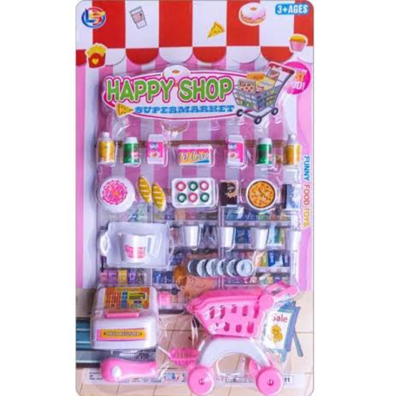 (BISA COD) MAINAN ANAK KASIR HAPPY SHOP SUPERMARKET LK-11 / MAINAN HAPPY SHOP SUPERMARKET KASIR TROL