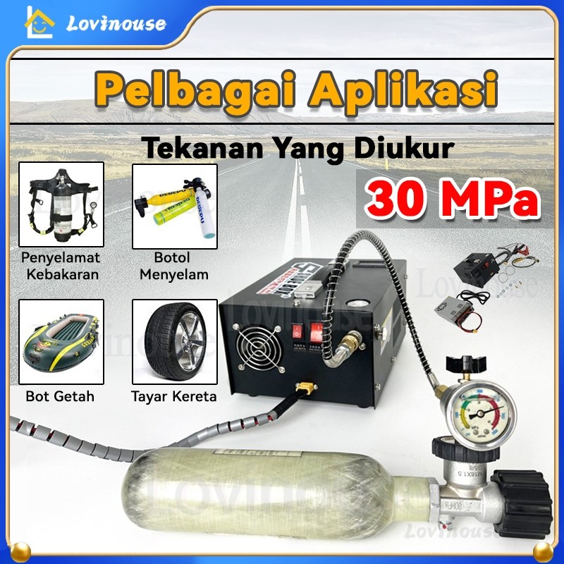 Kompresor Mini Portable 12v/220v 4500psi 40Mpa Kompresor Pcp Elektrik Berlaku Untuk Oxygen Tabung