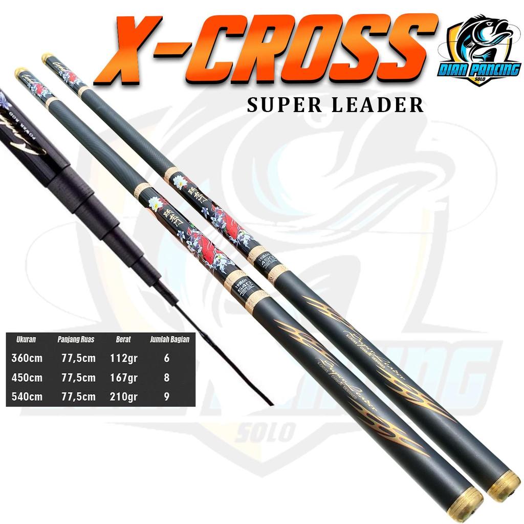 Joran Tegek X-Cross Super Leader kaku cocok untuk baronang
