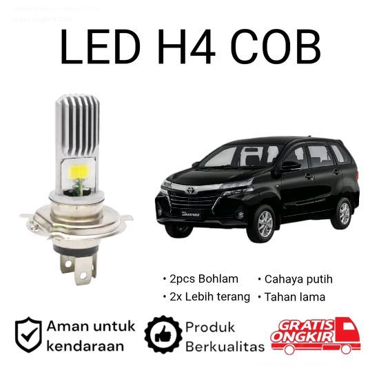 2pcs Lampu Utama LED H4 COB Mobil Toyota Grand New Avanza A.sby
