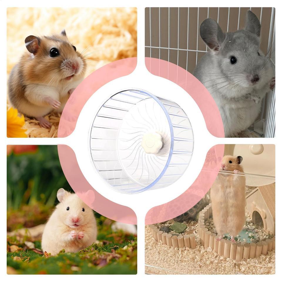Large Silent Hamster Wheel Smooth Edge Crystal Running Wheel Gerbil Hedgehog Pet Exercise Wheels Fit