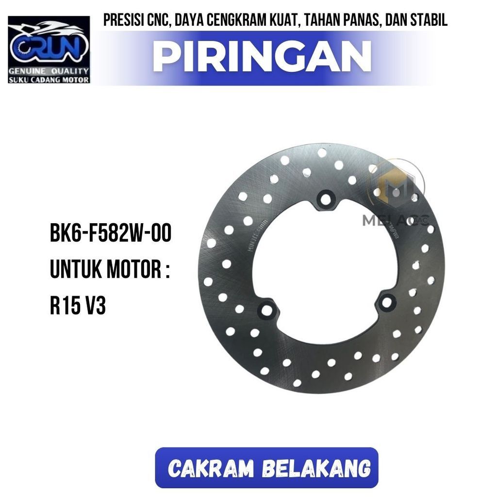 BK6-F582W-00 Piringan Disk Cakram Belakang Yamaha YZF R15 V3 Piringan Disc CRUN