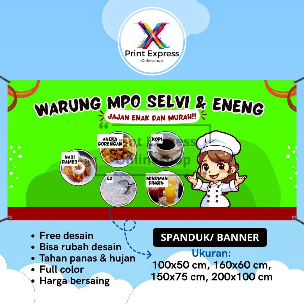 SPANDUK BANNER Warung Makan Hijau Bisa Request Desain