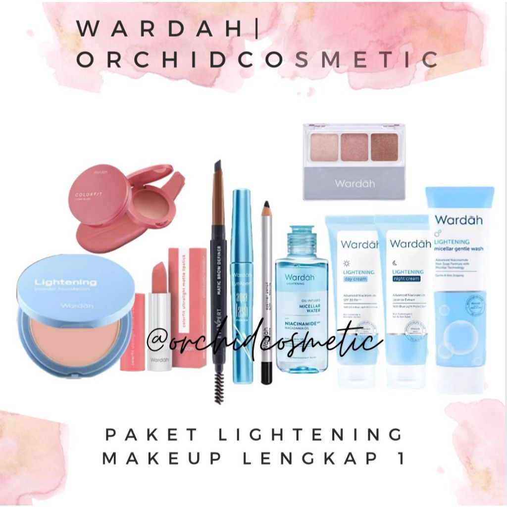 Wardah Paket Lightening Makeup Lengkap 1  / Paket Seserahan Wardah