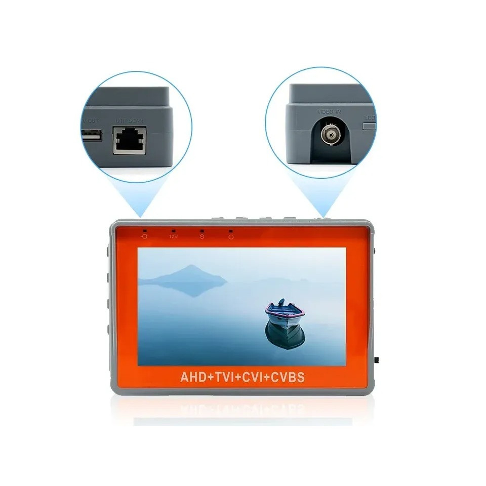 PEGATAH 8MP 5 Inch CCTV Camera Tester Wrist Strap Portable AHD TVI CVI Cctv Analog Video Monitor Sup