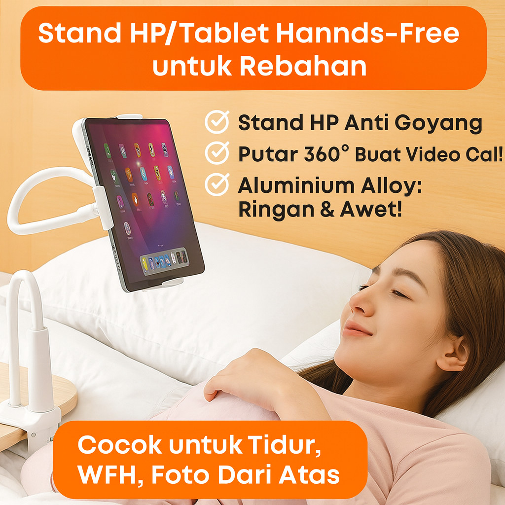 [ Jepitan Kuat Di Semua Permukaan ]  Holder Hp Dinding/Holder Hp Jepit/Holder Hp Meja/ Lazypod Fleks