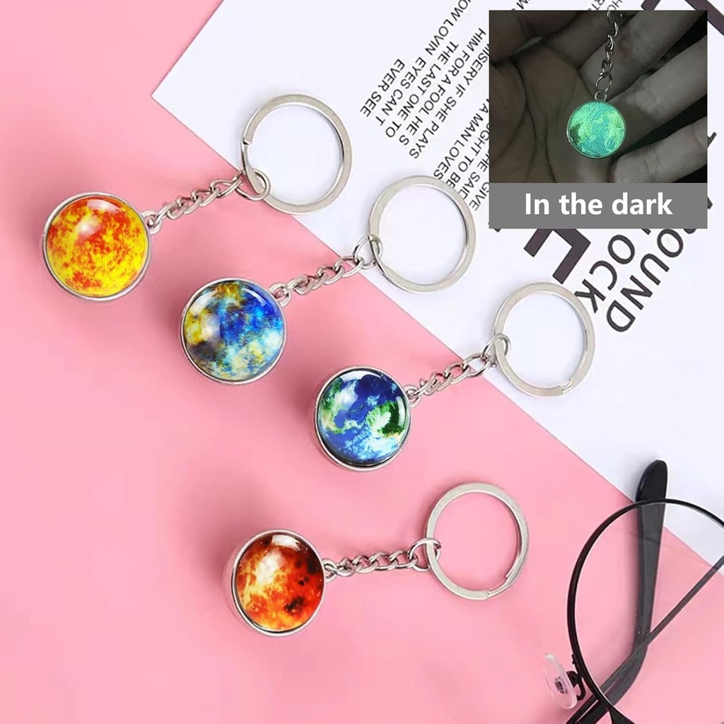 Yamata Gantungan Kunci Planet Tata Surya Bercahaya Dalam Gelap, Gantungan Kunci Nebula Bercahaya, Bu