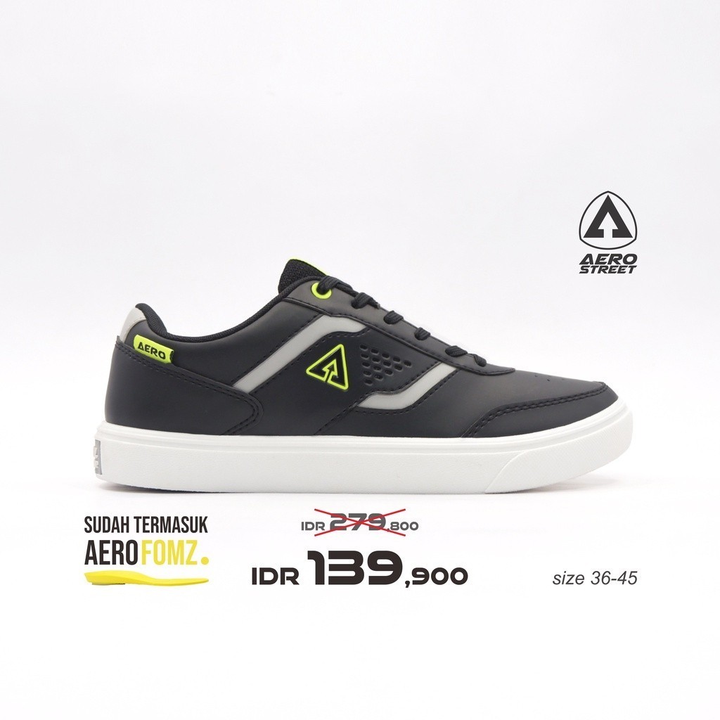 Aerostreet 36-45 Tokyo Hitam - Sepatu Sneakers Casual Pria Wanita Aero Street 21II210 [ATP]