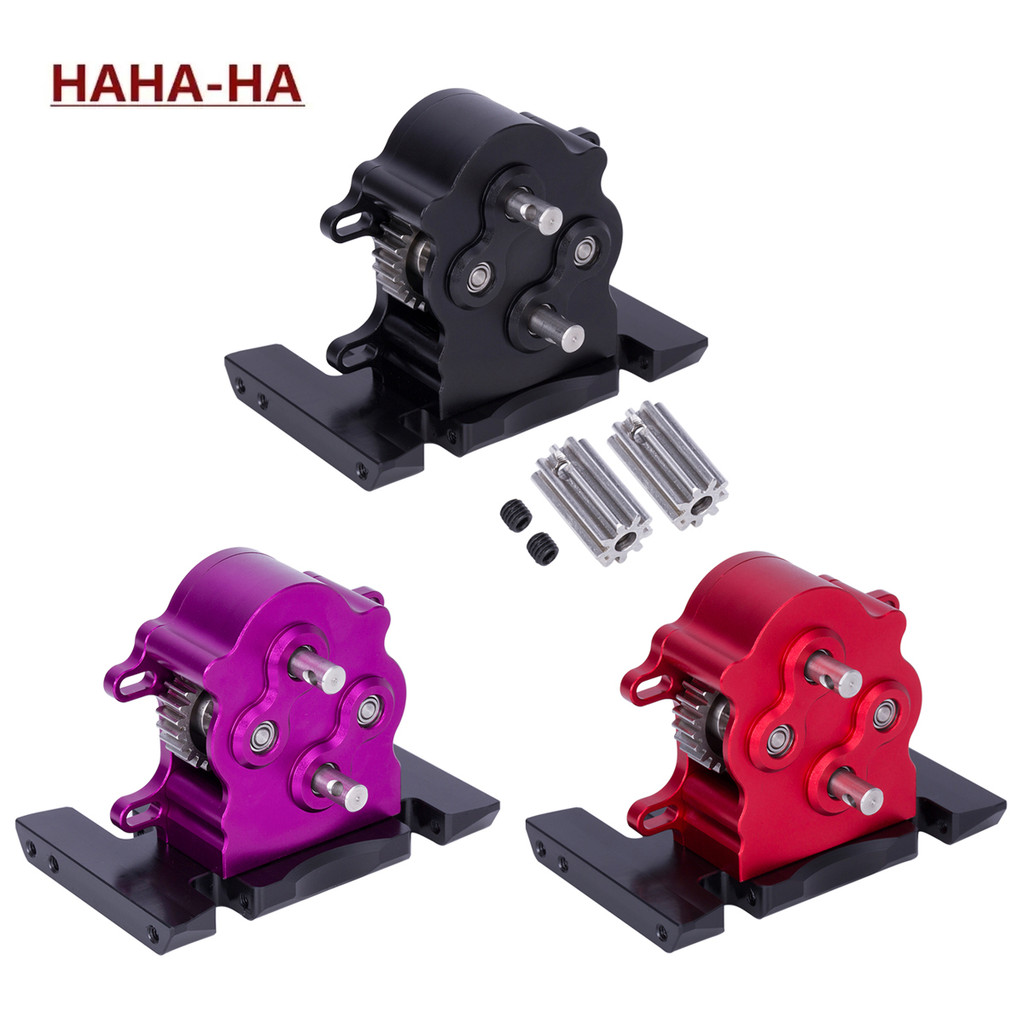 CNC Aluminum Dual Transmission Dig Overdrive Gearbox for 1/10 RC Crawler Car LCG Cheater Rigs SCX10 