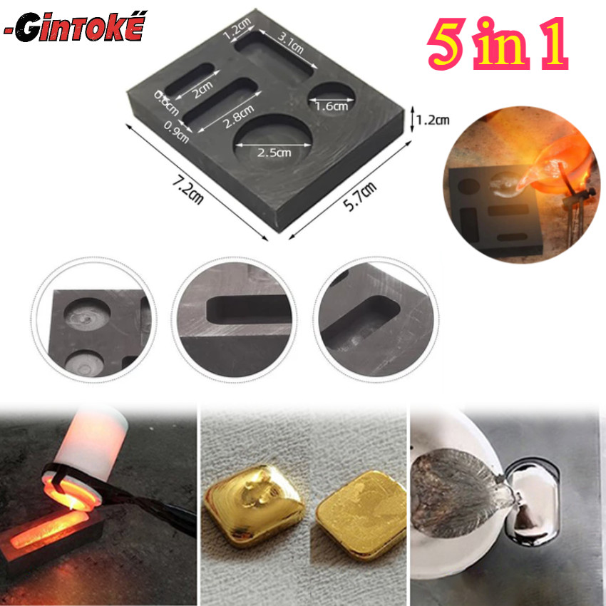 Graphite Ingot Mould 5 In 1/ Cetakan Ingot Grafit High / Alat Cetakan Ingot/ Grafit Wadah Peleburan/