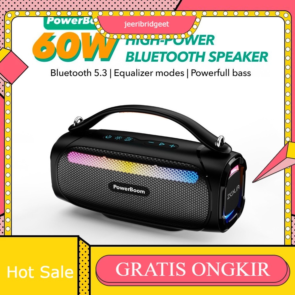 ZOLA Bluetooth Speaker 60W Wireless Speaker Portable HIFI Bass Boost
