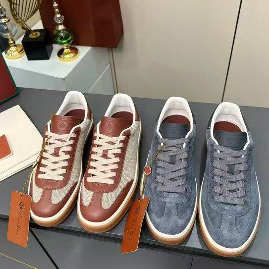 Merek Sepatu Pria  Spesifikasi Loro Piana Tennis Walk LP Pasangan Sepatu Olahraga