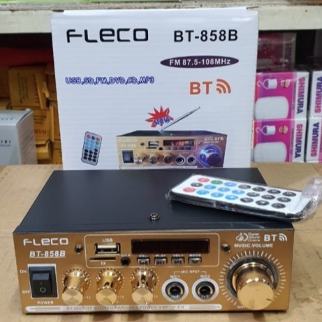 BARU Ampli Fleco BT-858B Power Amplifier AC DC Bluetooth USB FM SD Mp3