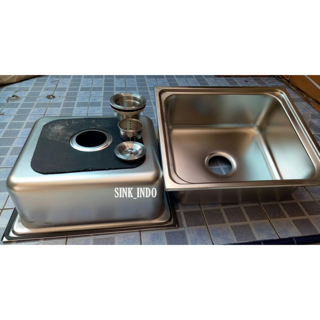 PROMOTERLARIS Bak Cuci Piring Stainless Oki 48 x 42 x 20 Bak Cuci Piring 1 Lubang westafel cuci piri