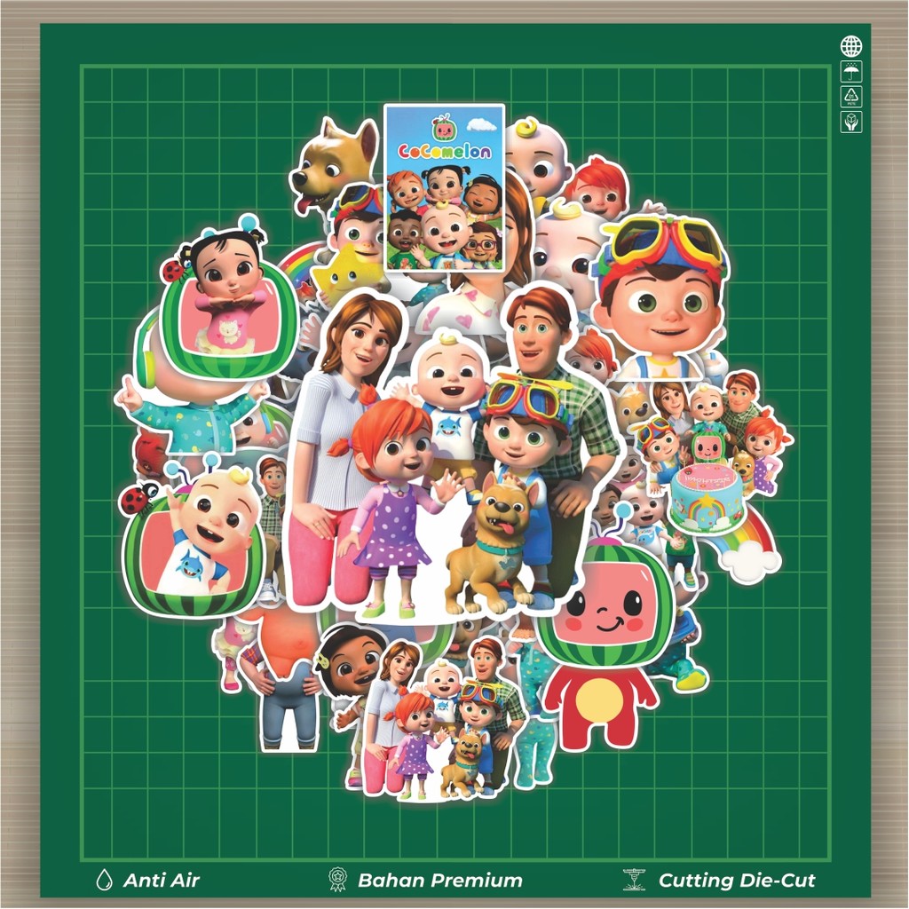 HOT 50 PCS Stiker Cocomelon Stiker Fashion Cars Decal Dingin Kartu Album Custom Vinyl Anti Air- Stic