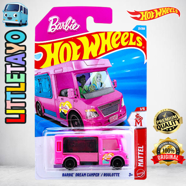 Hot Wheels Barbie Dream Camper Pink Diecast Mobil Barbie Van Camping