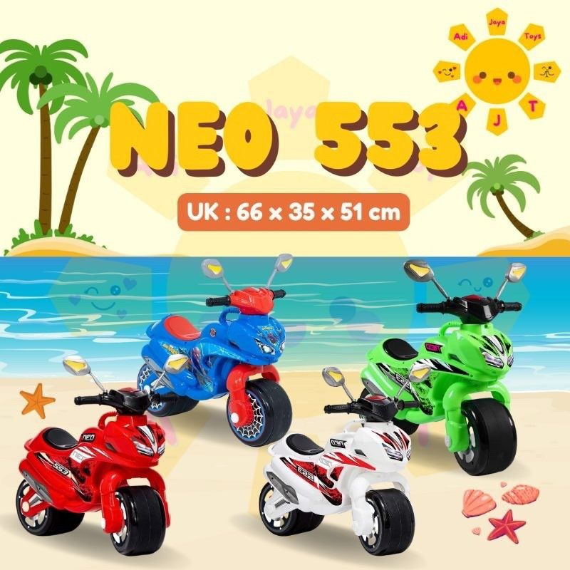 FREE ONGKIR DISINI BOS  - (BISA COD) TERMURAH  Mainan Anak Motor motoran NEO GT 553 SHP Toys - Seped