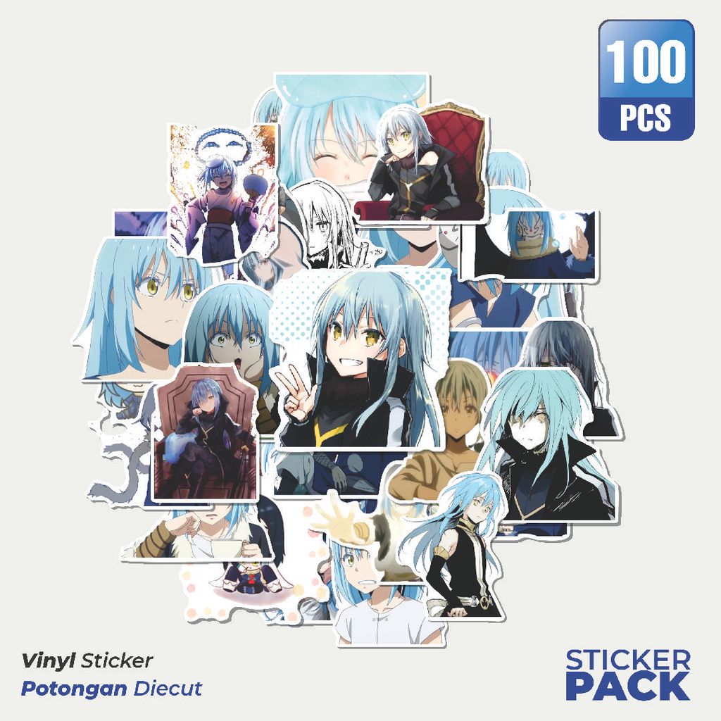 MURAH 100 PCS Stiker Rimuru Tempest Waterproof Aesthetic- Untuk Laptop, Motor, dan Helm - Paper Stat