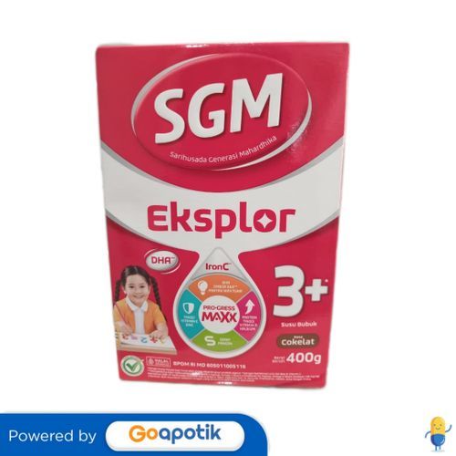 Sgm Eksplor 3+ Susu Bubuk Anak Usia 3-5 Tahun Rasa Coklat 400 Gram Box