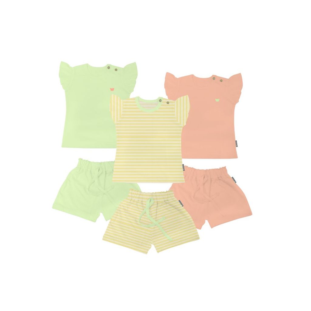 Fluffy Baby Wear Sleeveless Short Pants - Casual Wear - Setelan Baju Anak Cewe