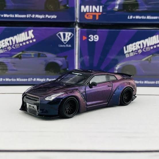 7589 MiniGT Mini GT Nissan GTR Magic Purple LBworks Liberty Walk 1/64
