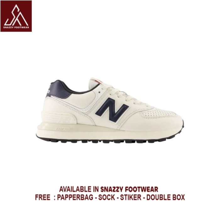 Sepatu Sneakers New Balance 574 LEATHER WHITE U574LGTO 100% Original Unisex