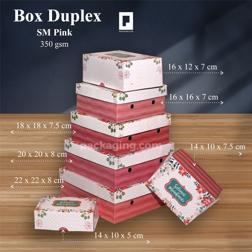 Dus Nasi/Box Nasi Motif SM Pink/Dus Catering/Dus Kue