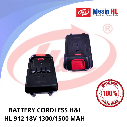 H&L BATTERY CORDLESS HL 912 18V 1300/1500 MAH / HL BATERAI 18V 1300 MAH FOR HL 912 / SPAREPART UNTUK