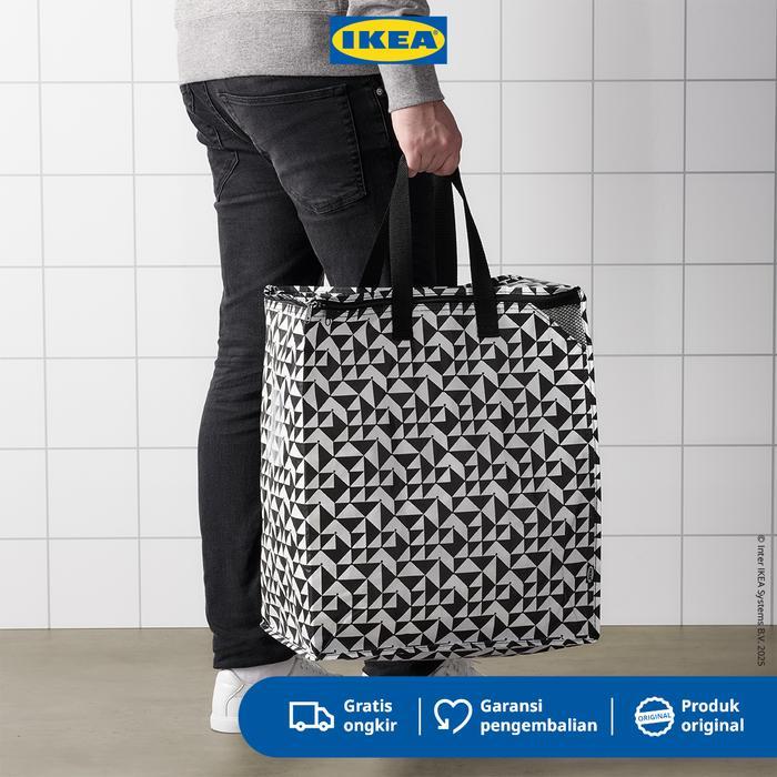 IKEA KNALLA Tas / Kantong Serbaguna Hitam/Putih 40x25x47 cm/47L